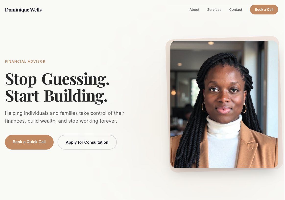 DominiqueWells.com screenshot 1